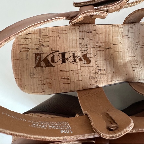 KORKS WENDY STRAPPY STUDDED CHUNKY HEEL CLOGS IN COGNAC BROWN TAN NEW. Sz10 - Picture 7 of 11